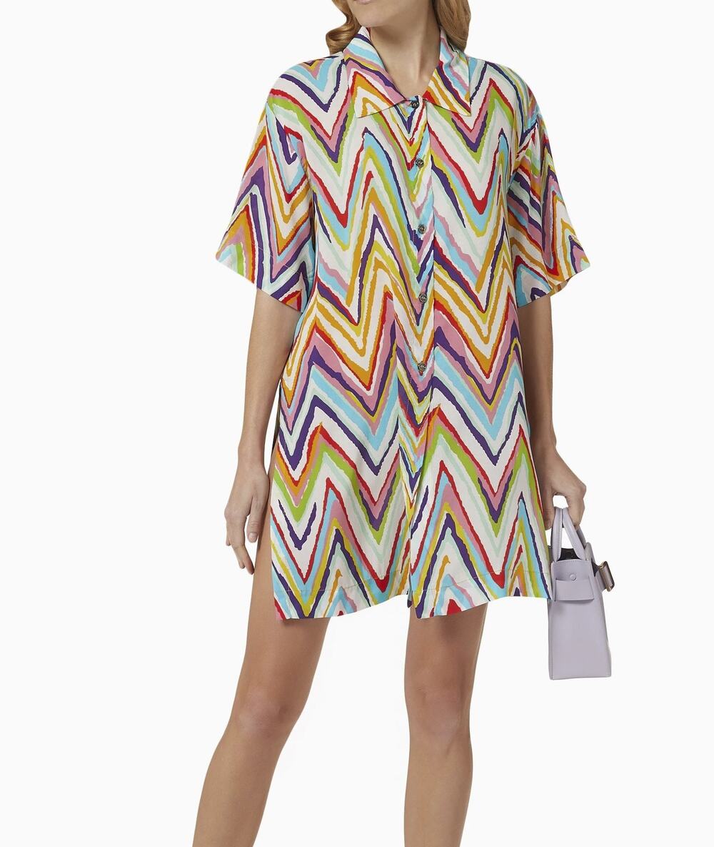 Missoni Mare Zigzag Woven Viscose Beach Cover Up Kaftan IT 40 Multicolor Italy - Picture 1 of 7
